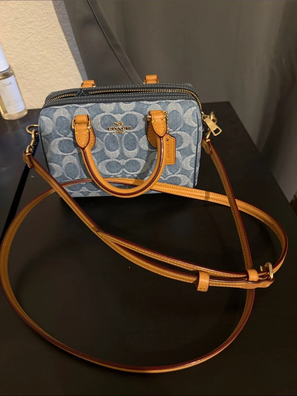 Coach Outlet Mini Rowan Crossbody Bag In Signature Denim & Coach Slim Card Case